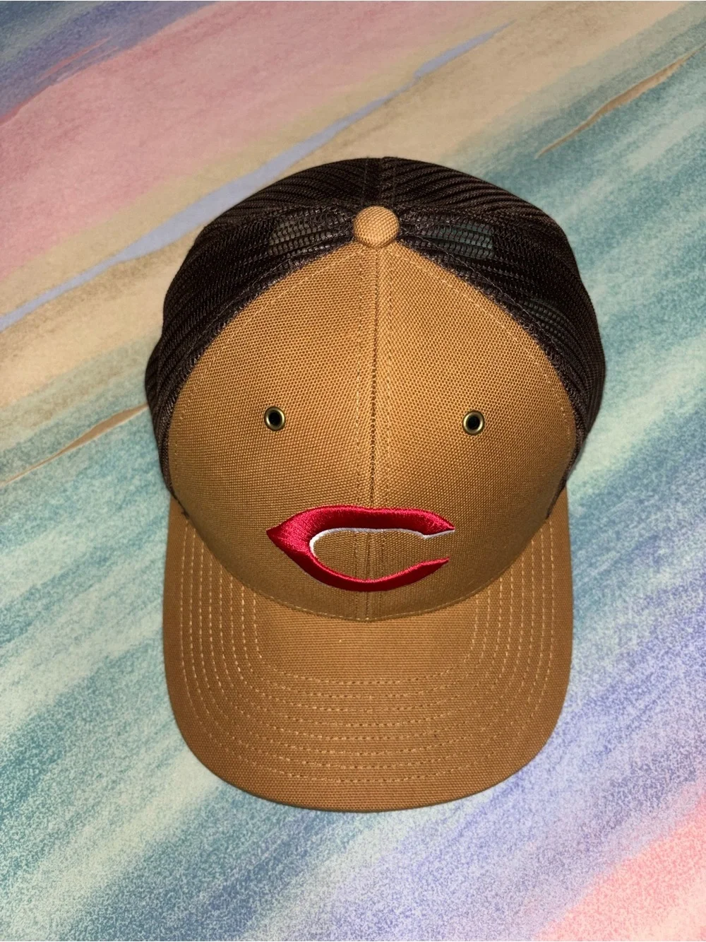 Cincinnati Reds Carhartt x '47 Trucker Adjustable Snapback Hat Cap Men's Brown